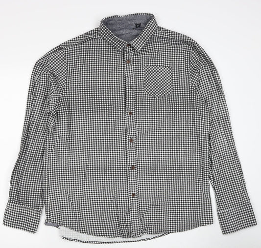 Mens UK Size XL Brave Soul Black  Button-Up Long Sleeve Casual Shirt