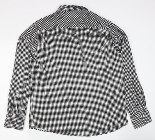 Mens UK Size XL Brave Soul Black  Button-Up Long Sleeve Casual Shirt