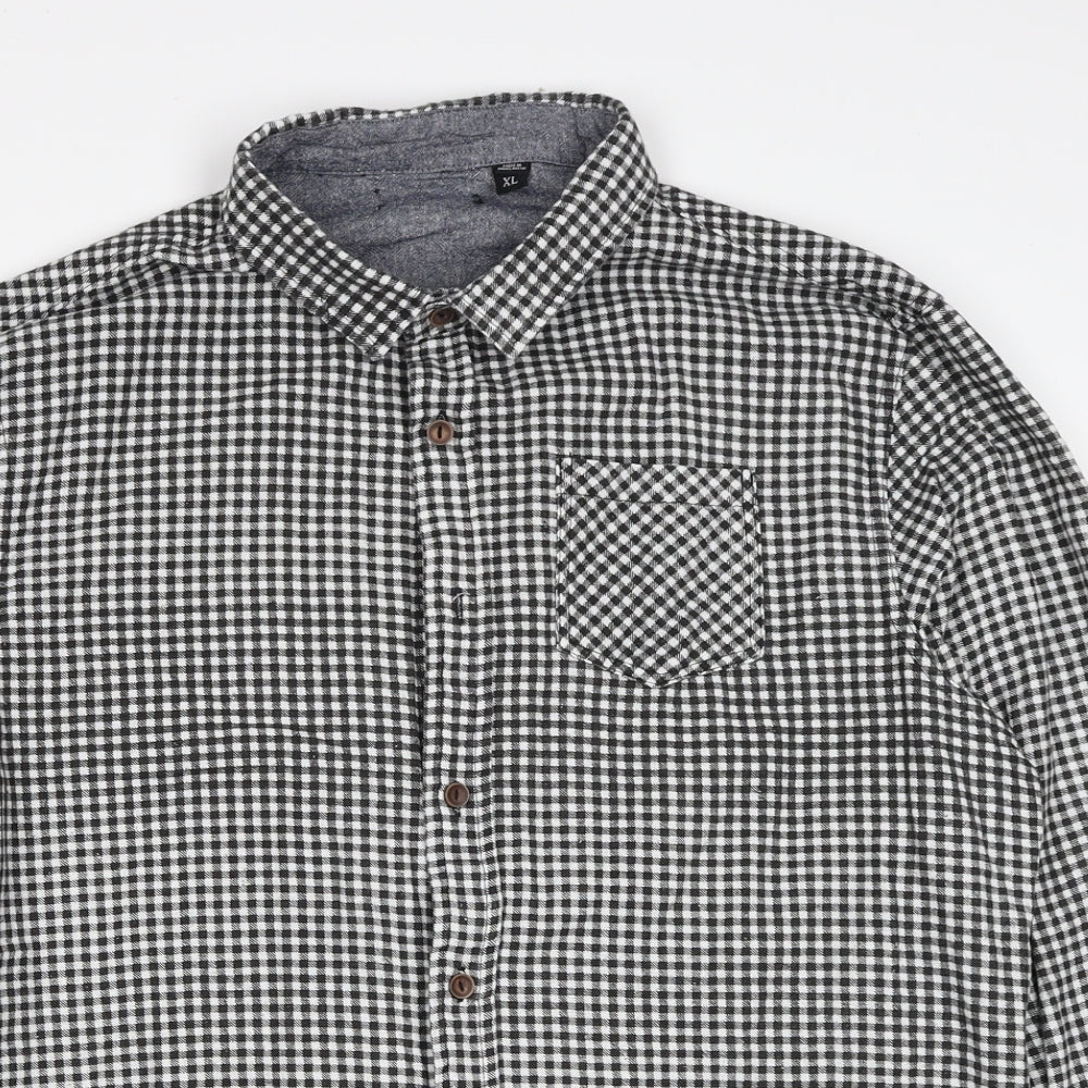 Mens UK Size XL Brave Soul Black  Button-Up Long Sleeve Casual Shirt