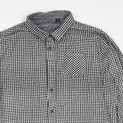Mens UK Size XL Brave Soul Black  Button-Up Long Sleeve Casual Shirt