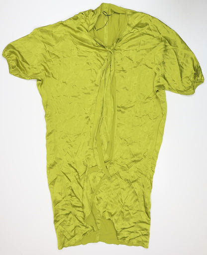Zara Womens Green Viscose A-Line Size M Cowl Neck Pullover