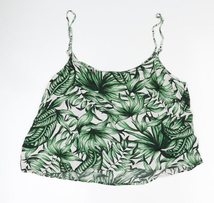 Womens UK Size 14 Divided Green Basic Tank