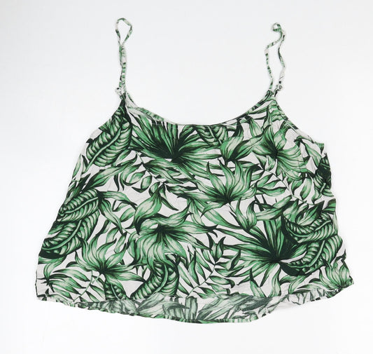 Womens UK Size 14 Divided Green Basic Tank