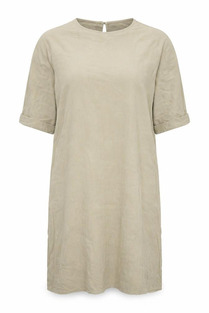 ASOS Womens Beige Viscose T-Shirt Dress Size 8 Round Neck Pullover