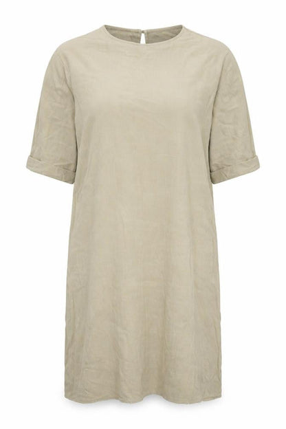 ASOS Womens Beige Viscose T-Shirt Dress Size 8 Round Neck Pullover