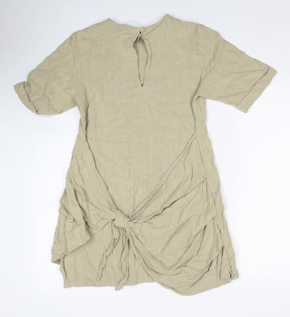 ASOS Womens Beige Viscose T-Shirt Dress Size 8 Round Neck Pullover