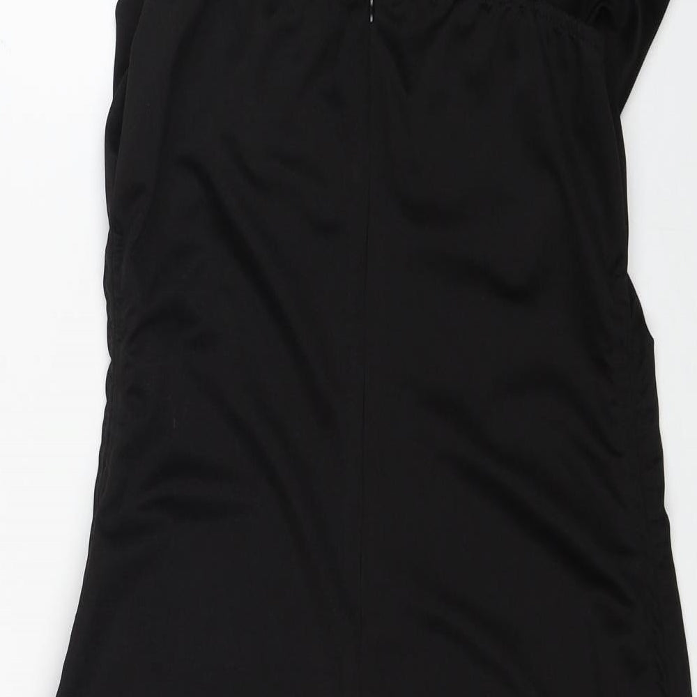 SheIn Womens Black Polyester Bodycon Size L Cowl Neck Zip