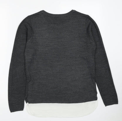Womens UK Size 8 Dorothy Perkins Grey Pullover Jumper