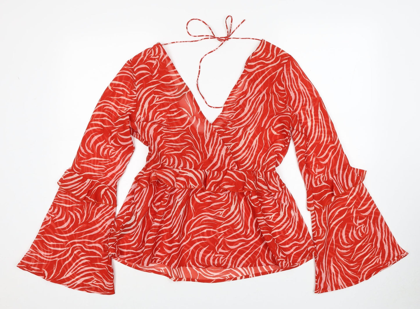 Womens UK Size 8 ASOS Red Basic Blouse