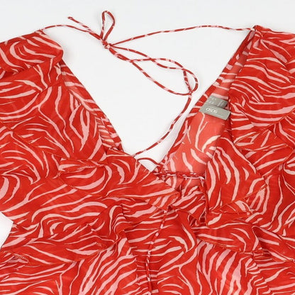 Womens UK Size 8 ASOS Red Basic Blouse