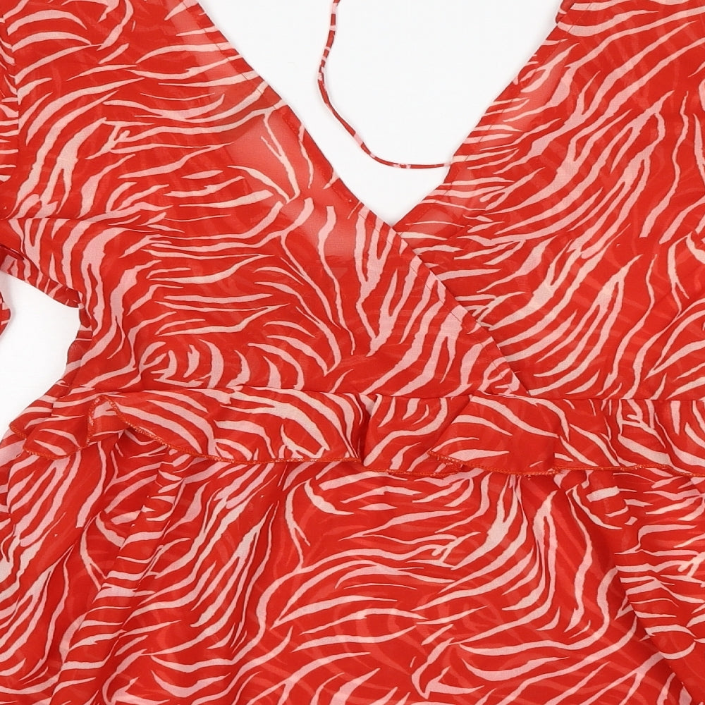 Womens UK Size 8 ASOS Red Basic Blouse