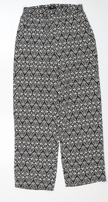 Womens UK Size 8 H&M Regular Fit Windbreaker Black Trousers