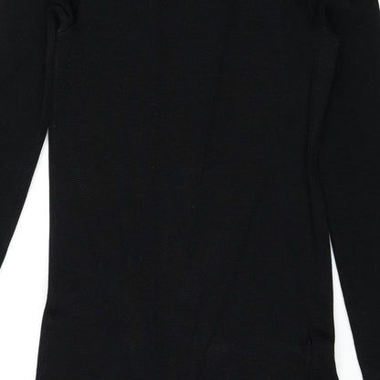 Jack Wills Womens Black Viscose A-Line Size 10 Round Neck Pullover