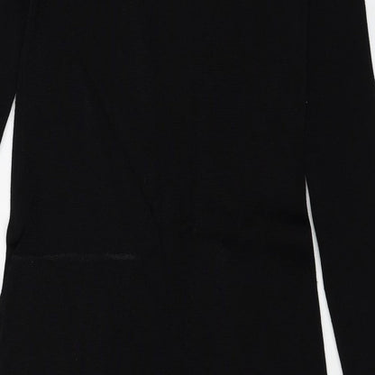 Jack Wills Womens Black Viscose A-Line Size 10 Round Neck Pullover