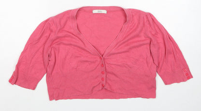 Womens UK Size 12 Marks and Spencer Pink Cardigan Jumper