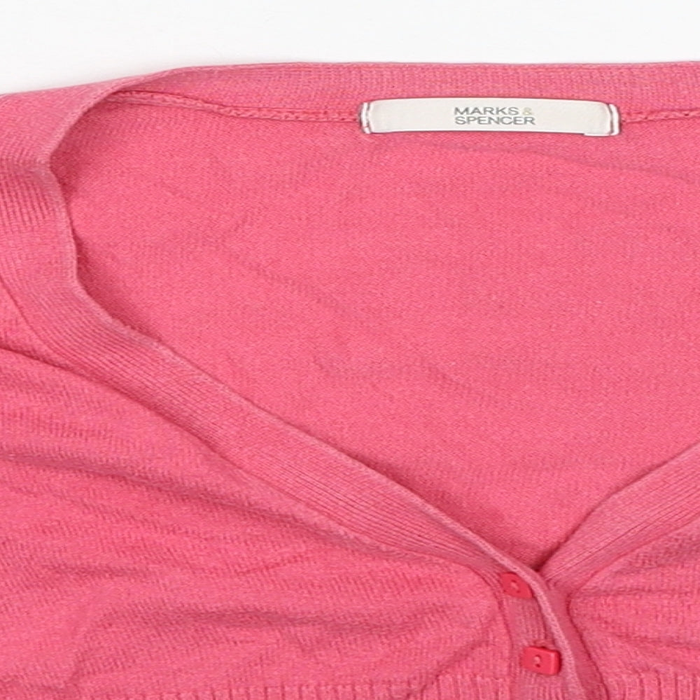 Womens UK Size 12 Marks and Spencer Pink Cardigan Jumper
