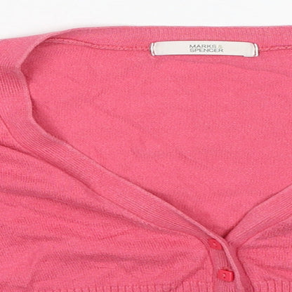 Womens UK Size 12 Marks and Spencer Pink Cardigan Jumper