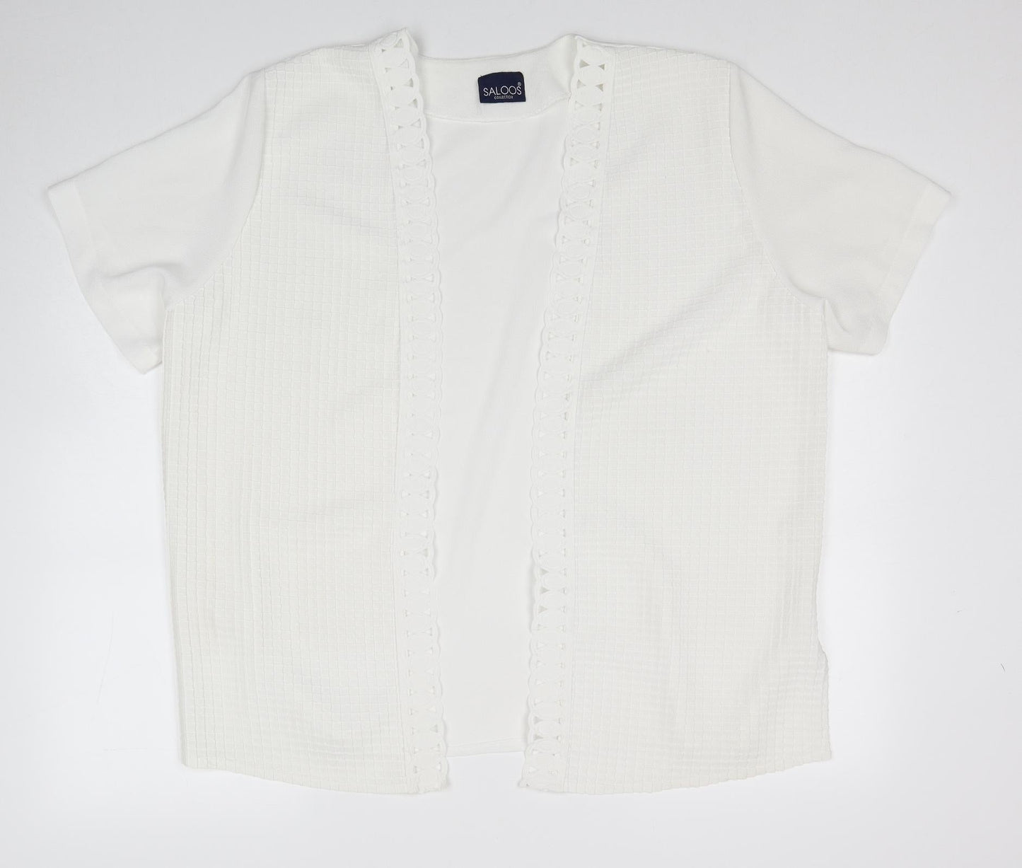Womens UK Size 18 Saloos White Cardigan Jumper