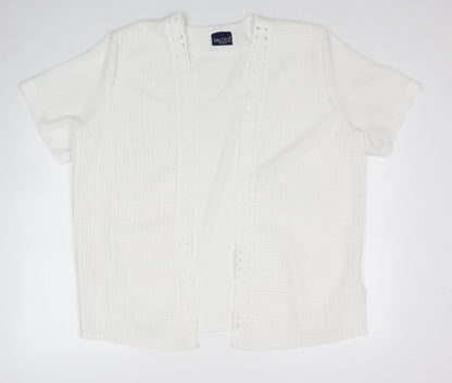 Womens UK Size 18 Saloos White Cardigan Jumper