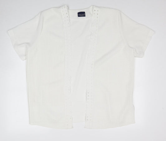 Womens UK Size 18 Saloos White Cardigan Jumper