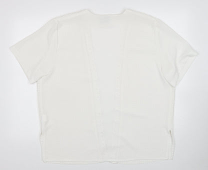 Womens UK Size 18 Saloos White Cardigan Jumper