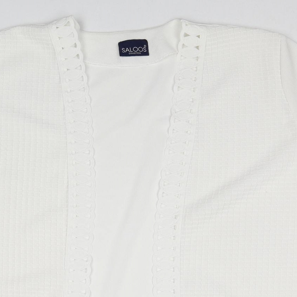 Womens UK Size 18 Saloos White Cardigan Jumper