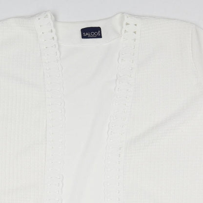 Womens UK Size 18 Saloos White Cardigan Jumper