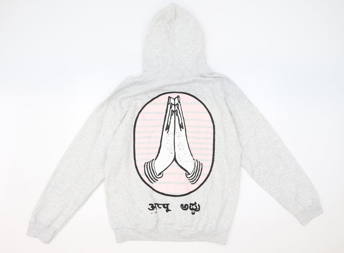 HNR LON Womens Grey Cotton Pullover Hoodie Size S Pullover