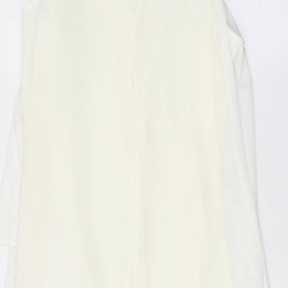 NEXT Womens White Polyester Trapeze & Swing Size 12 Round Neck Button