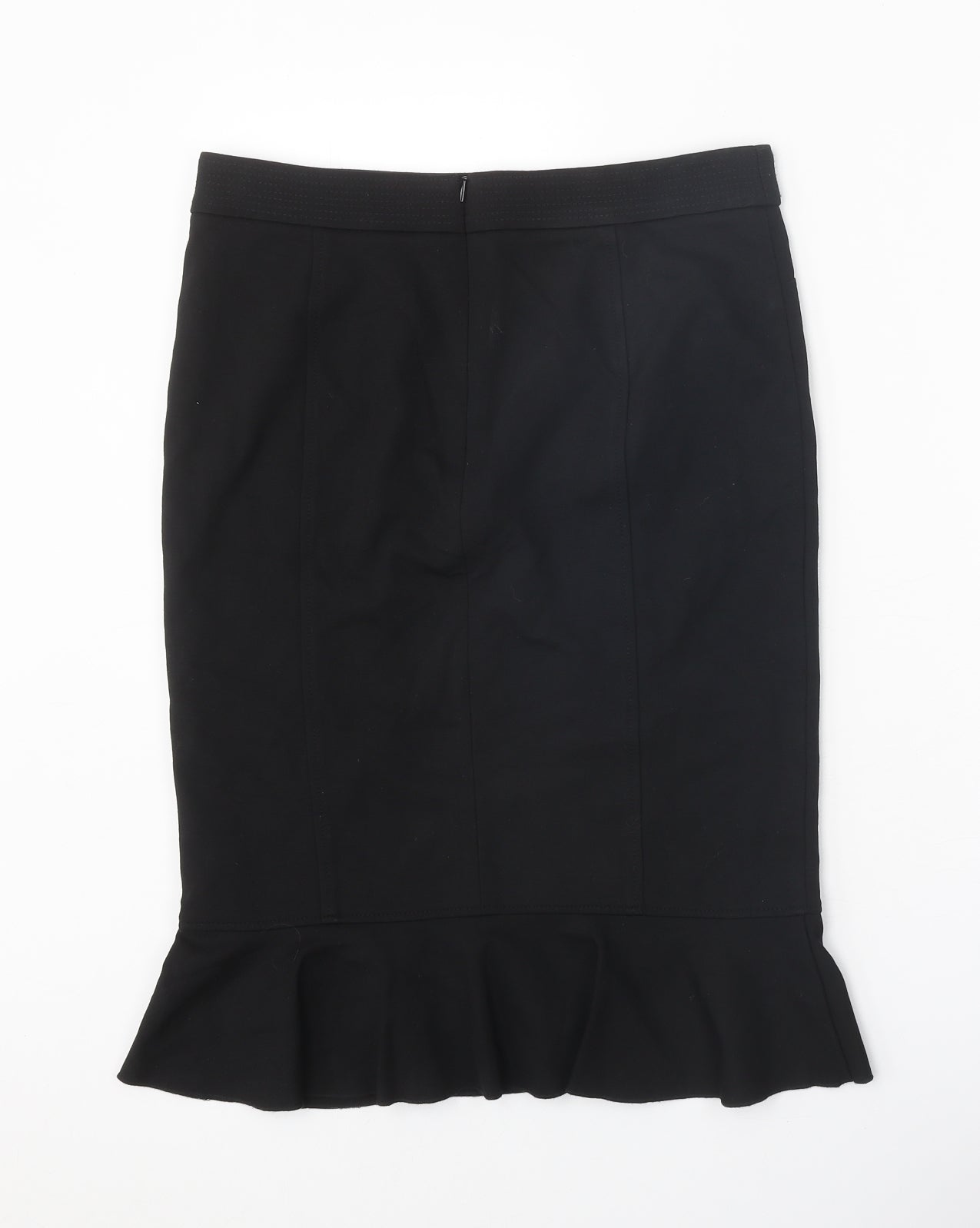 CC Womens Black Viscose Trumpet Skirt Size 10 Zip