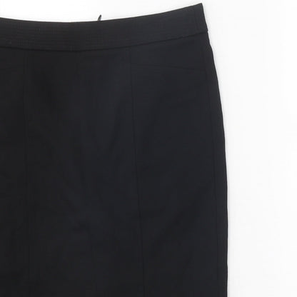 CC Womens Black Viscose Trumpet Skirt Size 10 Zip