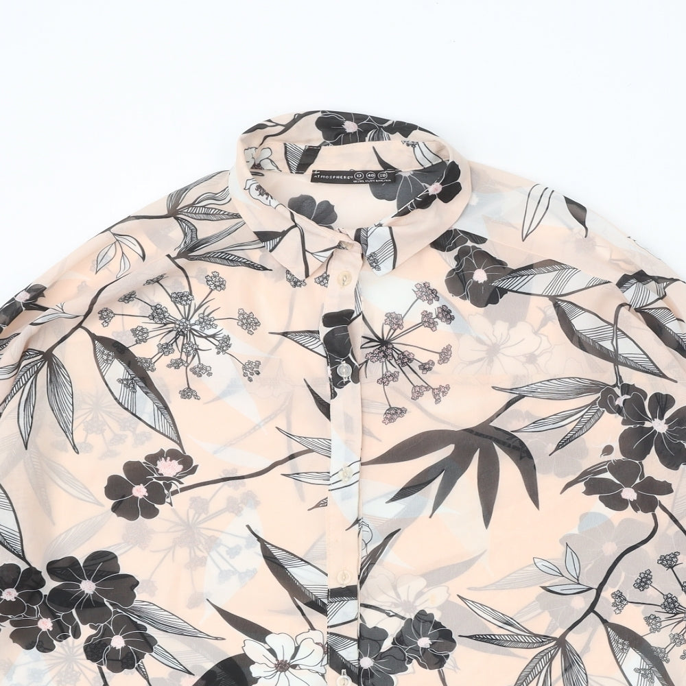 Womens UK Size 12 Atmosphere Beige Basic Button-Up