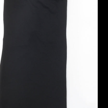 Prague Womens Black Polyester Bodycon Size 8 V-Neck Lace Up