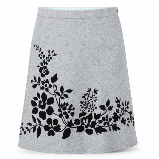 Fever Womens Blue Floral Polyester Swing Skirt Size 12 Zip