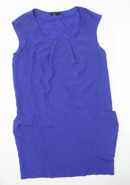 F&F Womens Blue Polyester A-Line One Size Round Neck Pullover