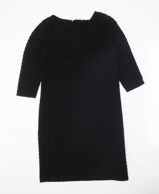 Only Womens Black Polyester A-Line Size S Round Neck Pullover