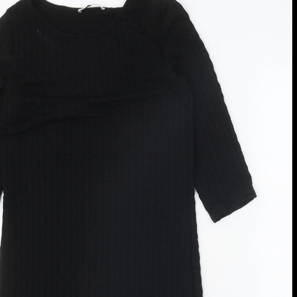 Only Womens Black Polyester A-Line Size S Round Neck Pullover