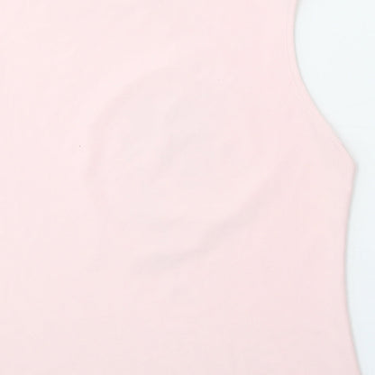 Atmosphere Womens Pink Polyester Basic Tank Size 18 Round Neck - Flower Detail