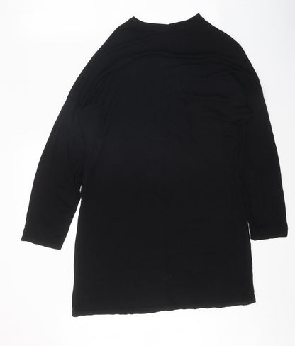 Boohoo Womens Black Polyester A-Line Size 10 Round Neck Pullover