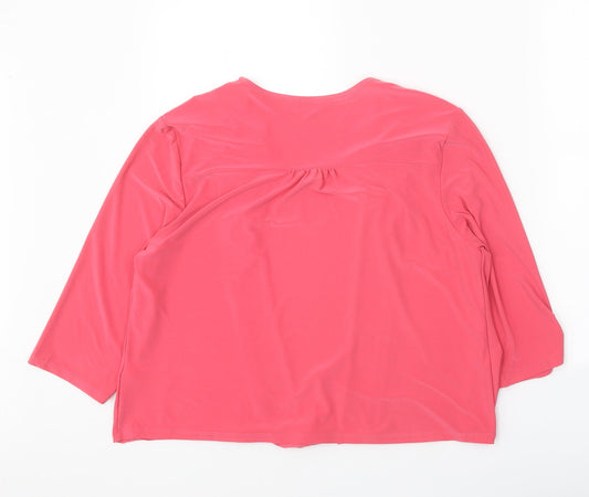 Womens UK Size 16 Nightingales Pink Cardigan Jumper