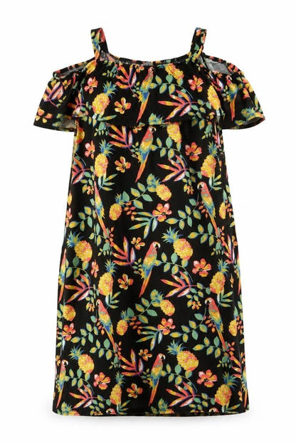 Peacocks Womens Black Geometric Polyester A-Line One Size Square Neck Pullover