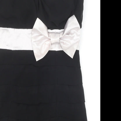 Quiz Womens Black Polyester Bodycon Size 10 Off the Shoulder Zip