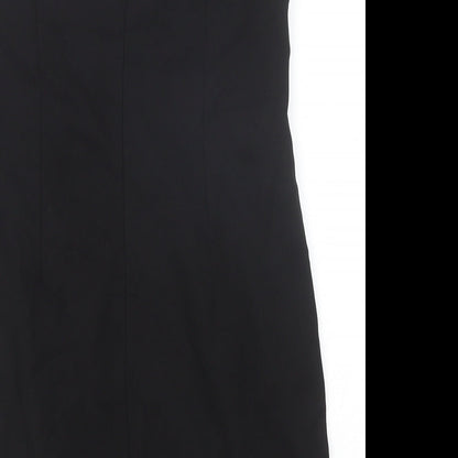 Quiz Womens Black Polyester Bodycon Size 10 Off the Shoulder Zip