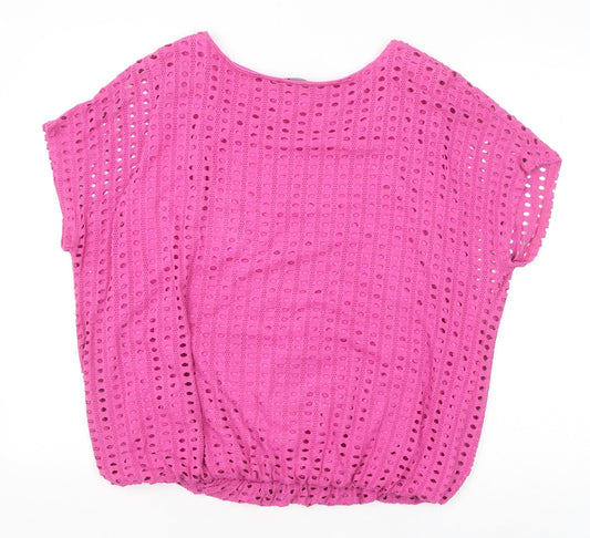 Klass Womens Pink Viscose Basic Blouse Size XL Scoop Neck