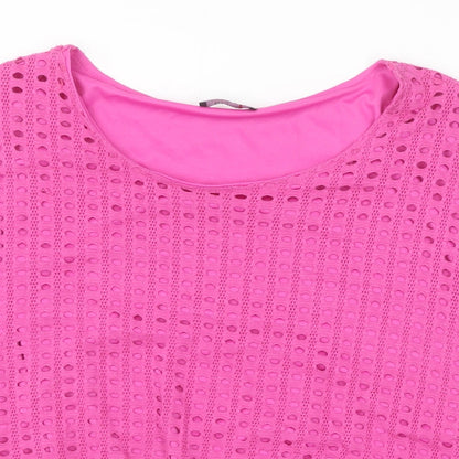 Klass Womens Pink Viscose Basic Blouse Size XL Scoop Neck