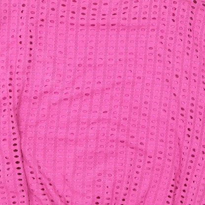 Klass Womens Pink Viscose Basic Blouse Size XL Scoop Neck