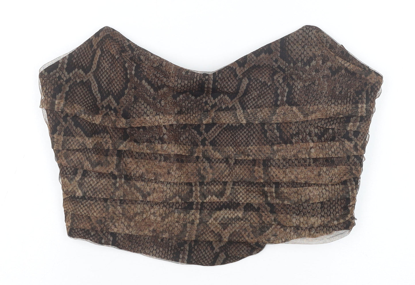 Womens UK Size L Zara Brown Cropped Tank