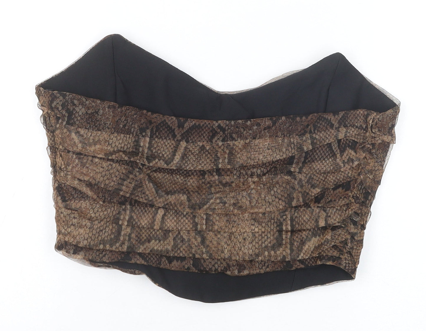 Womens UK Size L Zara Brown Cropped Tank