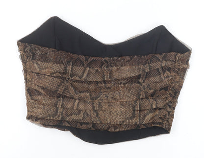 Womens UK Size L Zara Brown Cropped Tank