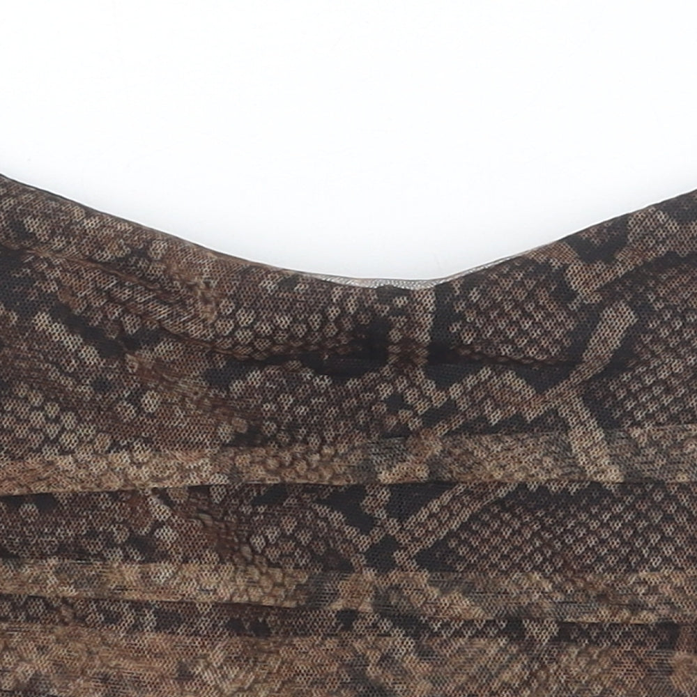 Womens UK Size L Zara Brown Cropped Tank